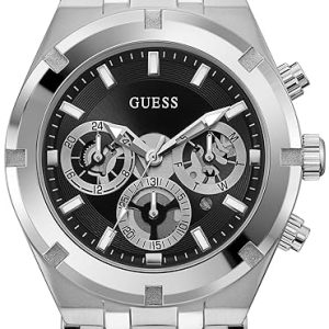 Guess Herrklocka GW0260G1 Continental Svart/Stål Ø44 mm