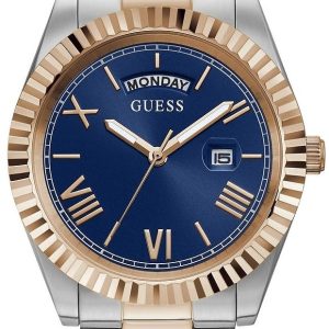 Guess Herrklocka GW0265G12 Connoisseur Blå/Roséguldstonat stål