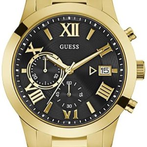 Guess Herrklocka W0668G8 Atlas Svart/Gulguldtonat stål Ø45 mm