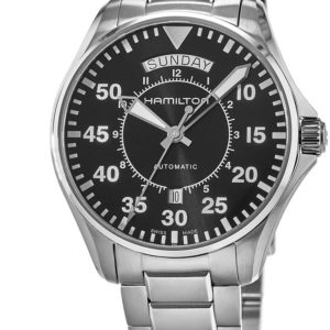 Hamilton Herrklocka H64615135 Khaki Aviation Svart/Stål ⌀42 mm