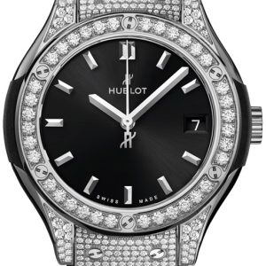 Hublot Damklocka 581.NX.1470.RX.1704 Classic Fusion Svart/Gummi ⌀33