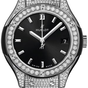 Hublot Damklocka 581.NX.1470.RX.1704 Classic Fusion Svart/Gummi ⌀33