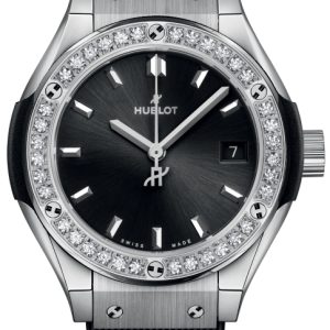 Hublot Damklocka 591.NX.1470.RX.1204 Classic Fusion Svart/Gummi Ø29