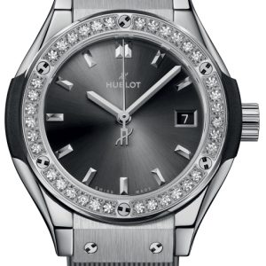 Hublot Damklocka 591.NX.7070.RX.1204 Classic Fusion Grå/Gummi ⌀29 mm