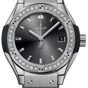 Hublot Damklocka 591.NX.7070.RX.1204 Classic Fusion Grå/Gummi ⌀29 mm