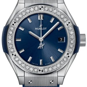 Hublot Damklocka 591.NX.7170.RX.1204 Classic Fusion Blå/Gummi ⌀29 mm