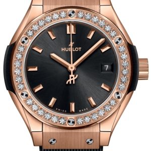 Hublot Damklocka 591.OX.1480.RX.1204 Classic Fusion Svart/Gummi Ø29