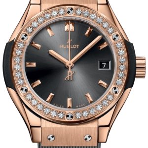 Hublot Damklocka 591.OX.7080.RX.1204 Classic Fusion Grå/Gummi ⌀29 mm