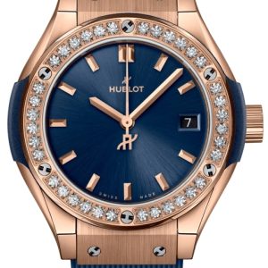 Hublot Damklocka 591.OX.7180.RX.1204 Classic Fusion Blå/Gummi Ø29 mm