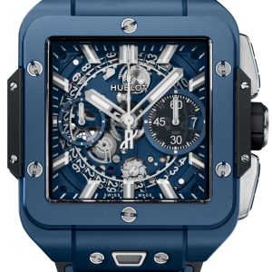 Hublot Herrklocka 821.EX.5170.RX Square Bang Unico Blå/Gummi Ø42 mm