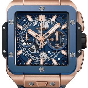 Hublot Herrklocka 821.OL.5180.RX Square Bang Unico Blå/Gummi Ø42 mm