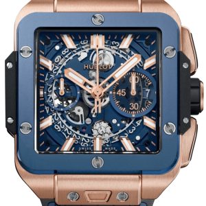 Hublot Herrklocka 821.OL.5180.RX Square Bang Unico Blå/Gummi Ø42 mm