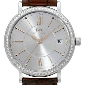 IWC Damklocka IW458103 Portofino Silverfärgad/Läder Ø37 mm