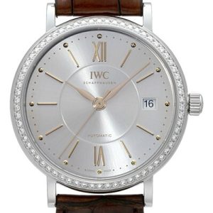 IWC Damklocka IW458103 Portofino Silverfärgad/Läder Ø37 mm