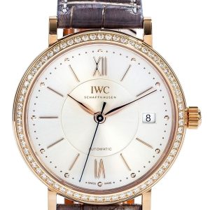 IWC Damklocka IW458107 Portofino Silverfärgad/Läder Ø37 mm