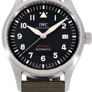 IWC Herrklocka IW326805 Pilots Svart/Textil Ø39 mm