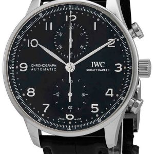 IWC Herrklocka IW371609 Portuguese Svart/Läder Ø41 mm