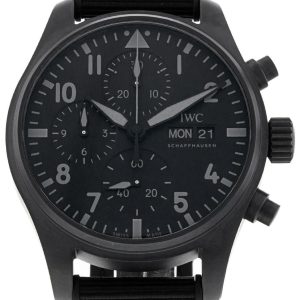 IWC Herrklocka IW388106 Pilots Svart/Gummi Ø41 mm