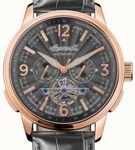 Ingersoll Herrklocka I00302B The Regent Grå/Läder ⌀47 mm