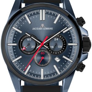 Jacques Lemans Herrklocka 1-2119C Liverpool Blå/Gummi Ø44 mm