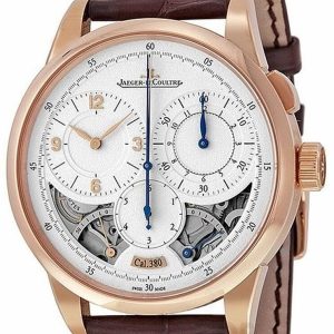 Jaeger LeCoultre Herrklocka 6012421 Duometre Silverfärgad/Läder
