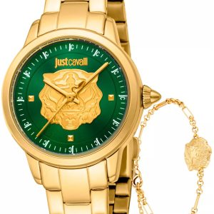 Just Cavalli Damklocka JC1L334M0065 Dolce Grön/Gulguldtonat stål