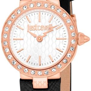 Just Cavalli Damklocka JC1L362L0035 Glam Chic Vit/Läder Ø23 mm