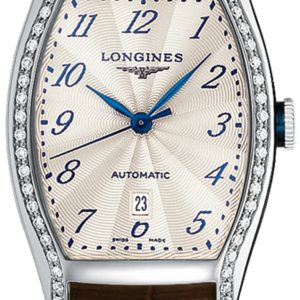 Longines Damklocka L2.142.0.70.4 Evidenza Silverfärgad/Läder