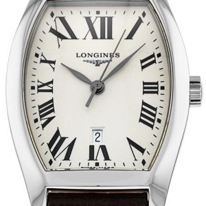 Longines Damklocka L2.155.4.71.5 Evidenza Vit/Läder 23.3x19.6 mm