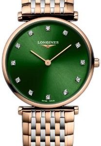 Longines Damklocka L4.512.1.08.7 Grande Classique Grön/Stål Ø29 mm