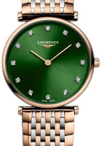 Longines Damklocka L4.512.1.08.7 Grande Classique Grön/Stål Ø29 mm