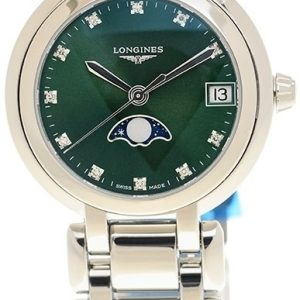 Longines Damklocka L8.115.4.67.6 PrimaLuna Silverfärgad/Stål ⌀30.5
