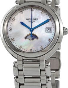 Longines Damklocka L8.116.4.87.6 Primaluna Vit/Stål ⌀34 mm