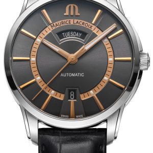 Maurice Lacroix Herrklocka PT6358-SS001-333-2 Pontos Grå/Läder