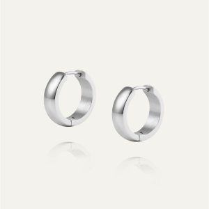 Mockberg Chunky Silver Hoops Large