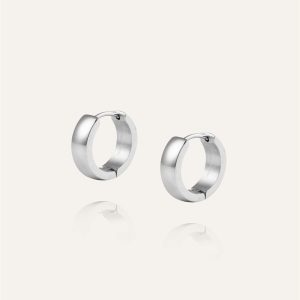 Mockberg Chunky Silver Hoops Medium