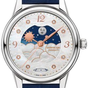 Montblanc Damklocka 129756 Boheme Vit/Läder Ø30 mm