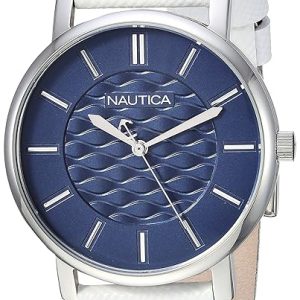 Nautica Damklocka NAPCGS002 Coral Gables Blå/Läder ⌀35 mm