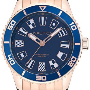 Nautica Damklocka NAPPBS037 Pacific Beach Blå/Roséguldstonat stål