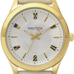 Nautica Damklocka NAPVNC001 Vit/Läder ⌀36 mm