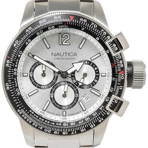 Nautica Herrklocka NAPBFCF04 Pacific Beach Silverfärgad/Stål ⌀46 mm