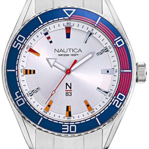 Nautica Herrklocka NAPFWS005 Silverfärgad/Stål ⌀44 mm