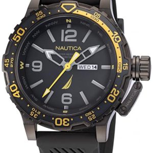 Nautica Herrklocka NAPGLF115 Glenrock Grå/Gummi ⌀46 mm