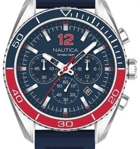 Nautica Herrklocka NAPKBF020 Classic Blå/Läder ⌀46 mm