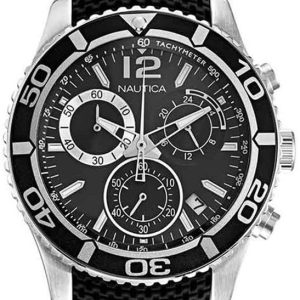 Nautica Herrklocka NAPLECR12 Long Beach Svart/Gummi ⌀44 mm