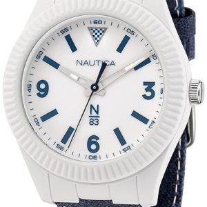Nautica Herrklocka NAPMBF203 N83 Vit/Läder ⌀41 mm