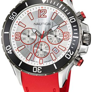 Nautica Herrklocka NAPNSS119 Nst Silverfärgad/Gummi ⌀49 mm