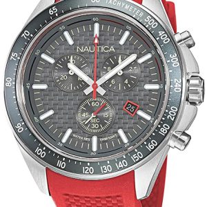 Nautica Herrklocka NAPOBS111 Ocean Beach Grå/Gummi ⌀46 mm