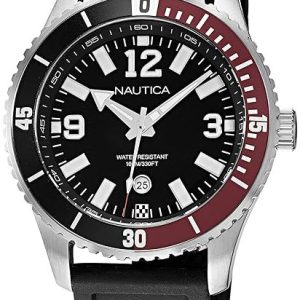 Nautica Herrklocka NAPPBS161 Pacific Beach Svart/Gummi ⌀44 mm