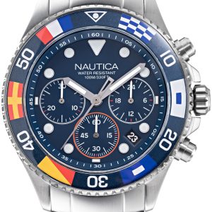 Nautica Herrklocka NAPWPF909 Classic Blå/Stål ⌀44 mm